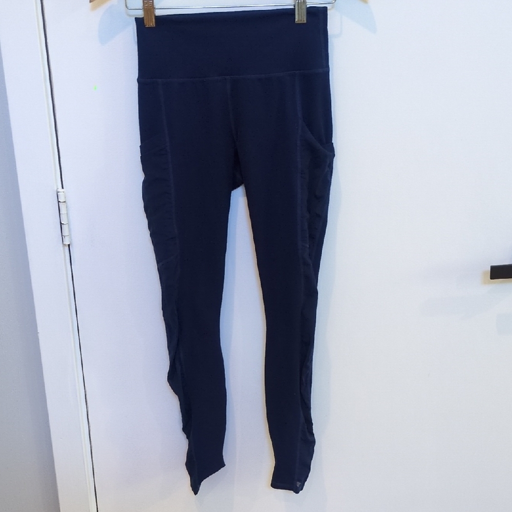 Fabletics PowerHold Mesh Navy Blue Leggings